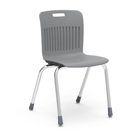 Virco Analogy Series 18" Classroom Chair, 5th Grade - Adult with Nylon Glides - Graphite Seat AN18